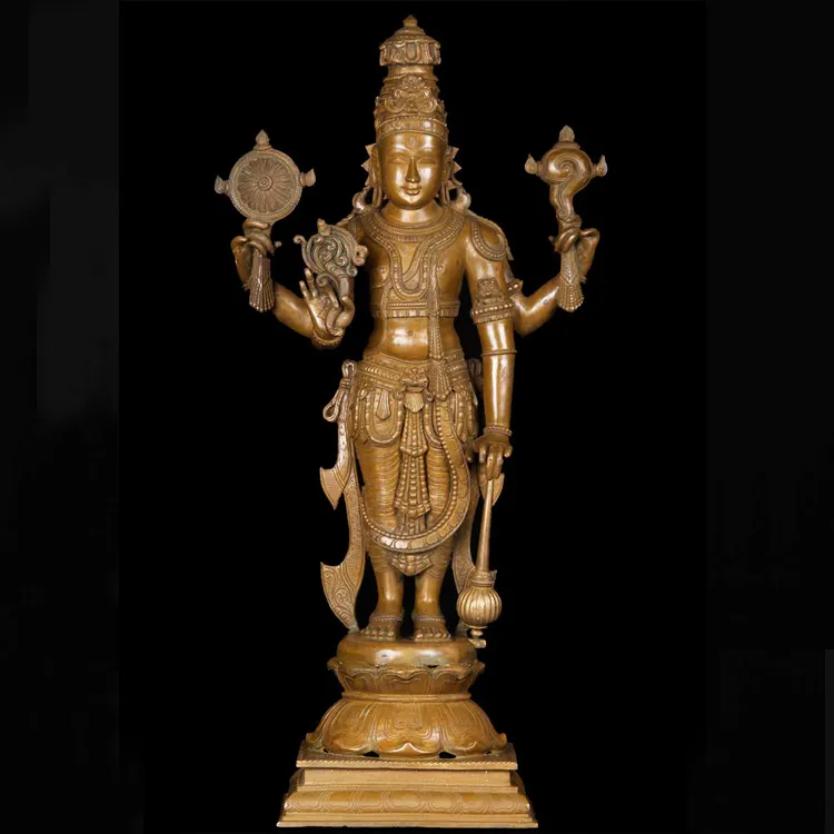 La vida religiosa de tamaño de bronce Vishnu estatua en venta