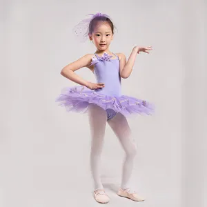 Vestidos bonitos de lilac, vestido tutu do balé, trajes de dança para crianças