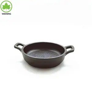 Black Cast Iron Sizzling Hot BBQ Grill Dinner Plate