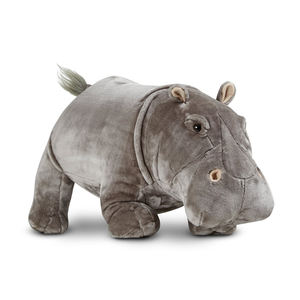 Peluche Animale, Ippopotamo di Peluche con Bocca Aperta, Grande Ippopotamo Grigio di Peluche - Product Image 2