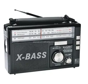 Receptor de radio portátil waxiba x-bass am/fm/sw, reproductor mp3 con linterna