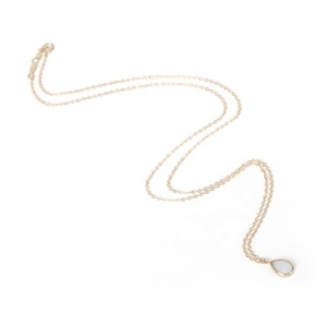 Brass Jewelry Minimalist Teardrop Pendant Artificial <strong>Opal</strong> <strong>Necklace</strong> - Product Image 5