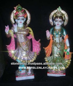 Radha Krishna Carved in Marble - Product Image 1