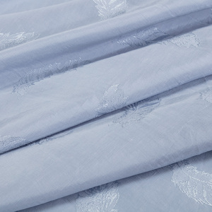 Moda viskon keten pamuk karışımı yaprak desen jakarlı kumaş elbise için - Product Image 3