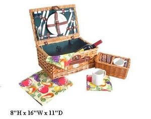 Caja de Regalo de Plástico de <span class=keywords><strong>Picnic</strong></span> De Mimbre tejidas a mano <span class=keywords><strong>Canasta</strong></span> de Alimentos Con Tapa - Product Image 4