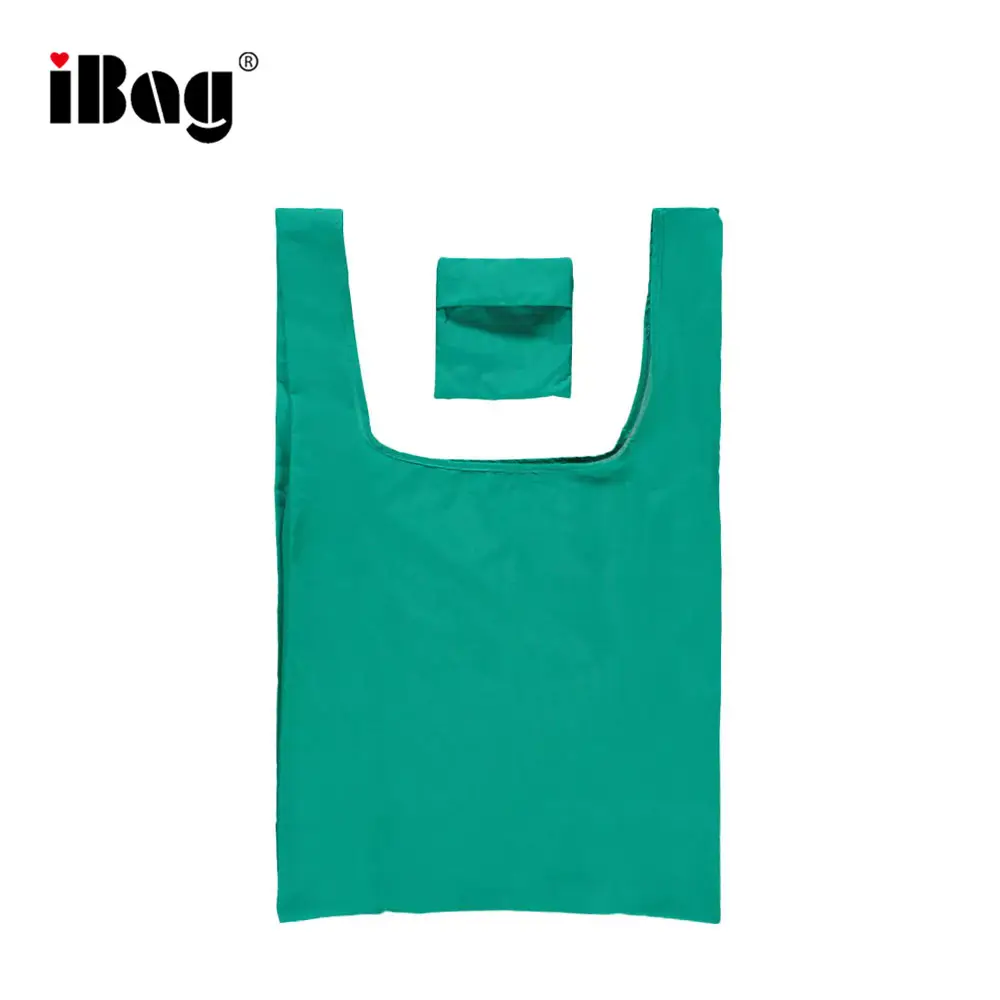 Purple Dual Drop Handles Grocery Bag Pack-away Waterproof Nylon Shopper Tote T-Shirt Bag