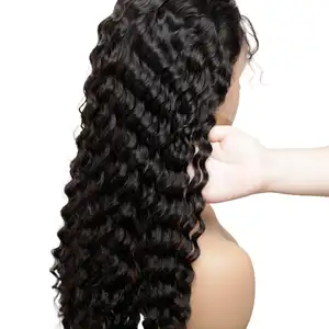Прозрачные тонкие Fim 13x4 Hd тонкие швейцарские фронтальные парики из человеческих волос, предварительно выщипанные бразильские фронтальные парики с глубокой волной