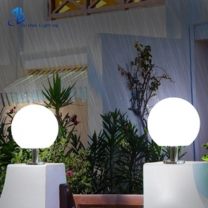 Outdoor Pillar <strong>Light</strong> Solar Powered Led Garden Ball Sphere <strong>Lights</strong> for Fence Post 300mm Acrylic <strong>Globe</strong> Landscape Lighting - Product Image 1