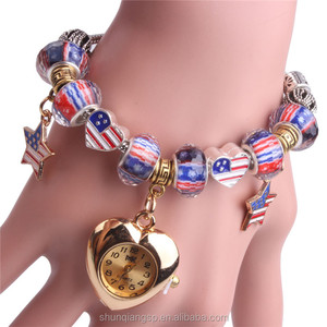 Delle Donne all'ingrosso Oro <span class=keywords><strong>Argento</strong></span> Braccialetto Del Cuore Della Vigilanza Del Quarzo - Product Image 4