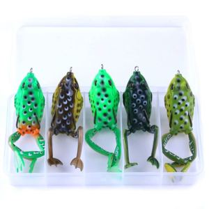 กบพลาสติกอ่อนนุ่มเหยื่อตกปลา5.5ซม./15.5G Bionic Lure 5กล่องThunderกบขา - Product Image 1