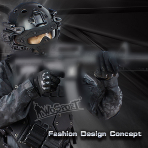 Nuevo material ABS tactical camo rápida máscara de cara completa bicicleta casco con gafas - Product Image 3
