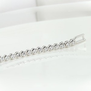Platinum Teemi Wholesale 2015 Mujeres de lujo plateado genuino Ronda Clear CZ novia de la boda Pulseras y brazaletes de tenis - Product Image 6