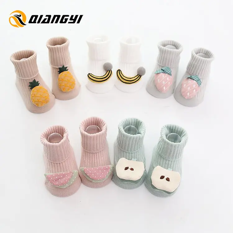 Neugeborenen Baumwolle Junge Mädchen Kleinkind Asymmetrie Anti-Slip Boden Socke^ 