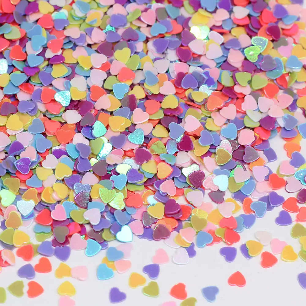 Dekorasi Pernikahan 3Mm Bentuk Hati Confetti Seni Kuku Glitter Sprinkles Pesona Barang untuk Lendir