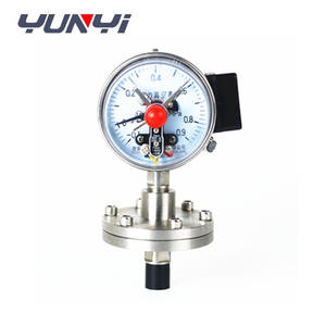 เกจวัดแรงดันแบบหน้าแปลนสแตนเลส Yunyi พร้อมไดอะแฟรมซีลและหน้าสัมผัสไฟฟ้า สำหรับการตรวจสอบลมร้อนและกระบวนการ - Product Image 1