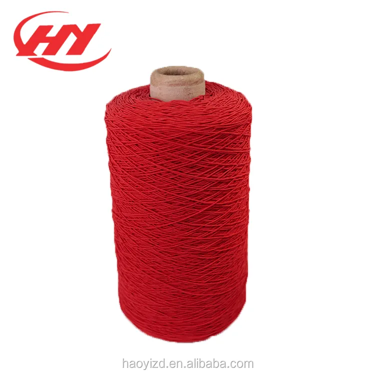 Bulk red color 100% polyester folded yarn wholesale knitting core spun thread yarn