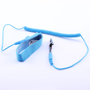 China fabricación personalizada <span class=keywords><strong>ESD</strong></span> correa de muñeca azul cable de la correa de muñeca de Antiestático de correa para la muñeca para sala limpia