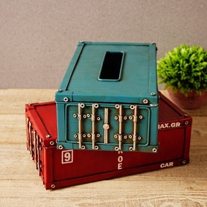 Boîte <span class=keywords><strong>à</strong></span> <span class=keywords><strong>mouchoirs</strong></span> en métal <span class=keywords><strong>vintage</strong></span>, artisanat personnalisé, boîte en étain, pour cadeau, décoration de la maison, bar, bureau - Product Image 5