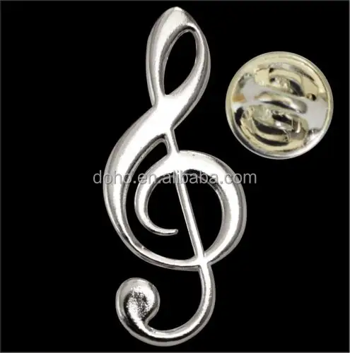 Competitive price and authentic quality BROOCH PIN treble clef Musical Note Metal Badge Music