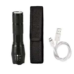 3 모드 최고의 밝은 토치 빛 1000lm T6 Seach Zoomable Linterna LED 전술 손전등 USB 충전식 전원 은행