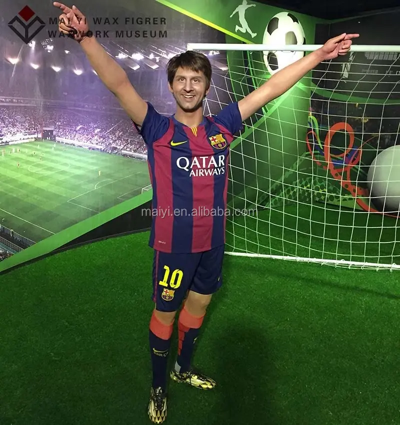 Tượng Điêu Khắc Thủ Công Như Thật, Hình Ngôi Sao Nổi Tiếng Bóng Đá Thể Thao Lionel Andres Messi Bằng Silicon Sáp Kích Thước Thật