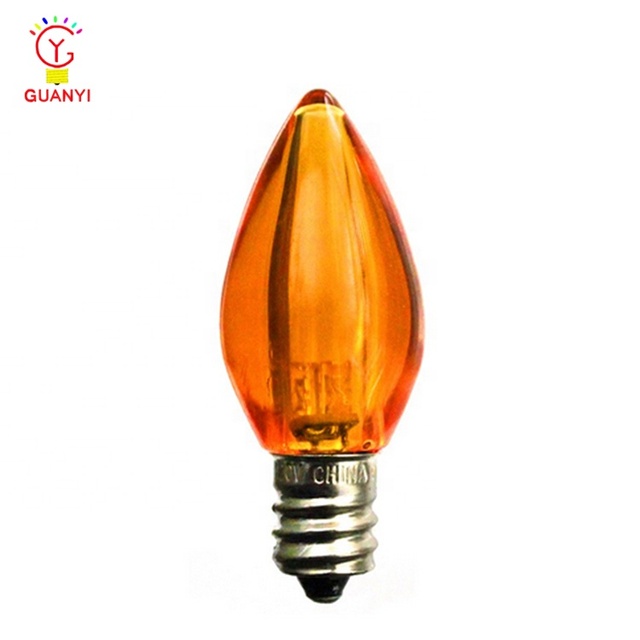 For UL C7 LED Bulb with Smooth Transparent Lighting Red Candle Type
