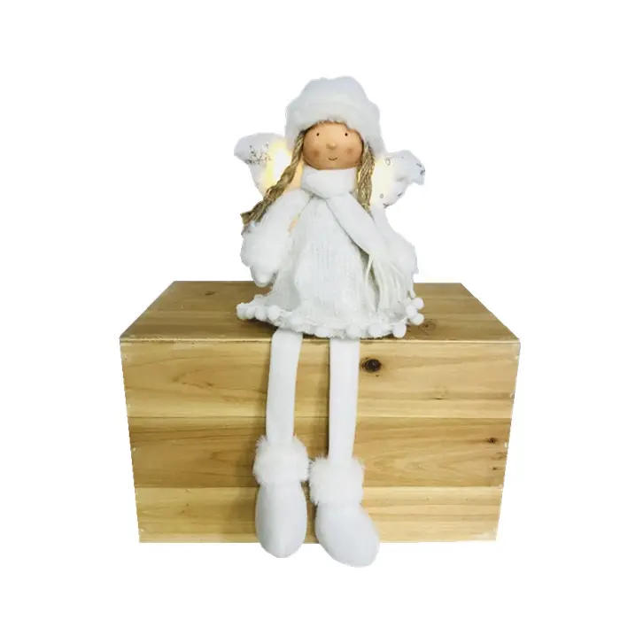 Regalos de navidad, adornos para Festival de vacaciones en interiores, muñeca encantadora, hilo de lana, ángel de tela para decoración de mesa