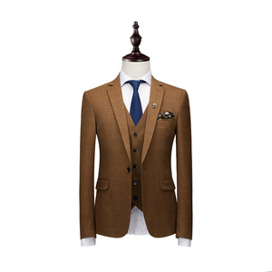 <span class=keywords><strong>Costume</strong></span> trois pièces à carreaux pour hommes, tenue décontractée britannique, <span class=keywords><strong>de</strong></span> style décontracté, pour le <span class=keywords><strong>mariage</strong></span>, avec boutons simples - Product Image 2