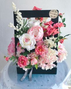 Boîte à fleurs en papier, pliable, carrée, emballage de fleurs, vente en gros, 50 pièces - Product Image 1