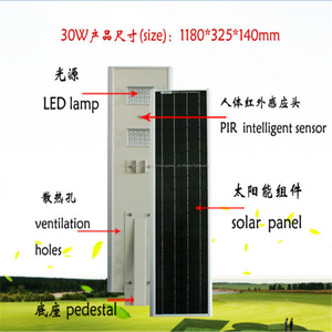 Calle <span class=keywords><strong>del</strong></span> poder más elevado luz Solar Led All In One con Sensor de - Product Image 1