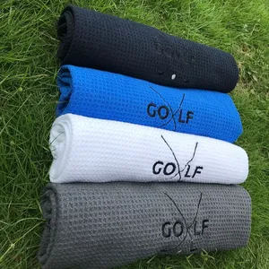 Hot Sale Mikro faser Golf Handtuch/Hochwertige Custom Waffel Golf Handtuch/Custom Logo Golf Handtuch