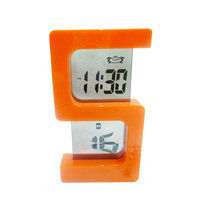Horloge LCD transparente, petite horloge LCD en forme de S