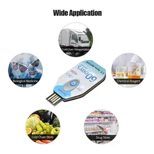 Refrigerator Temperature Logger Usb TZ-TempU02 Disposable USB Temperature Data Logger Industrial Refrigerator For Fruit Storage