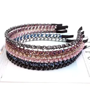 High-grade Fashion Hair Hoops Accessories Women Shiny Thin Crystal Headband