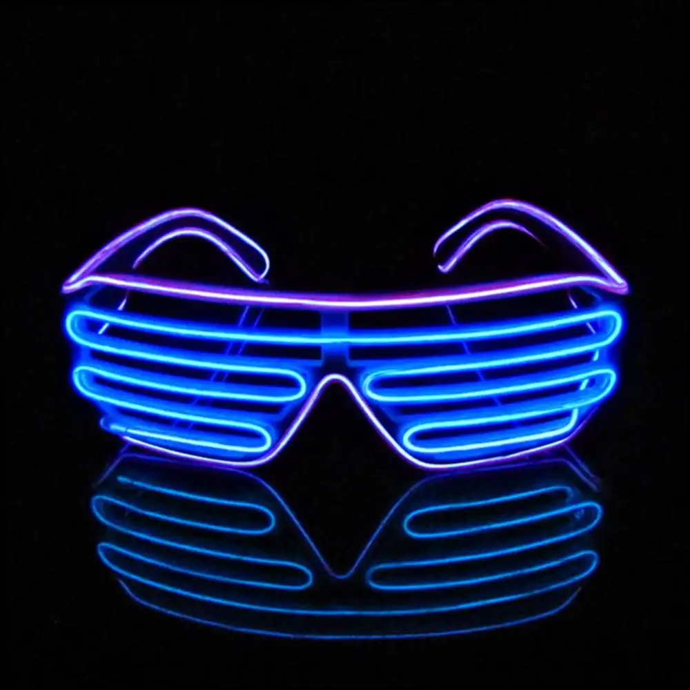 Shutter Neon gözlük yanıp sönen LED güneş gözlüğü Light Up kostümleri parti