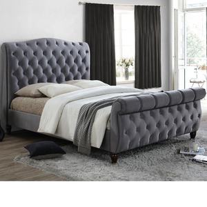 Rainhigh Grigio Tessuto In Velluto Slitta <span class=keywords><strong>Letto</strong></span> Grigio Tessuto Moderno <span class=keywords><strong>Letto</strong></span>-5ft UK Re (150x200 <span class=keywords><strong>cm</strong></span>) telaio del <span class=keywords><strong>letto</strong></span> - Product Image 2