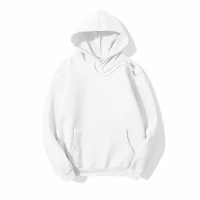 Custom logo 100% cotton plain white hoodie