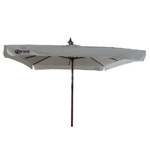 3M X 3M Corona Extra 10 ft Square Patio Market Hardwood Umbrella