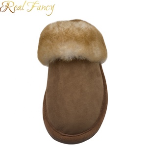 Chaussons d'intérieur élégants et luxueux en fourrure <span class=keywords><strong>de</strong></span> <span class=keywords><strong>mouton</strong></span> véritable double face pour femmes - Product Image 4