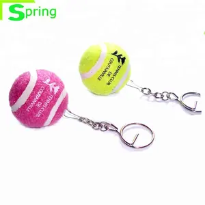 High quality Custom logo Tennis Ball Keychain /promotion sports Tennis Ball Keyring