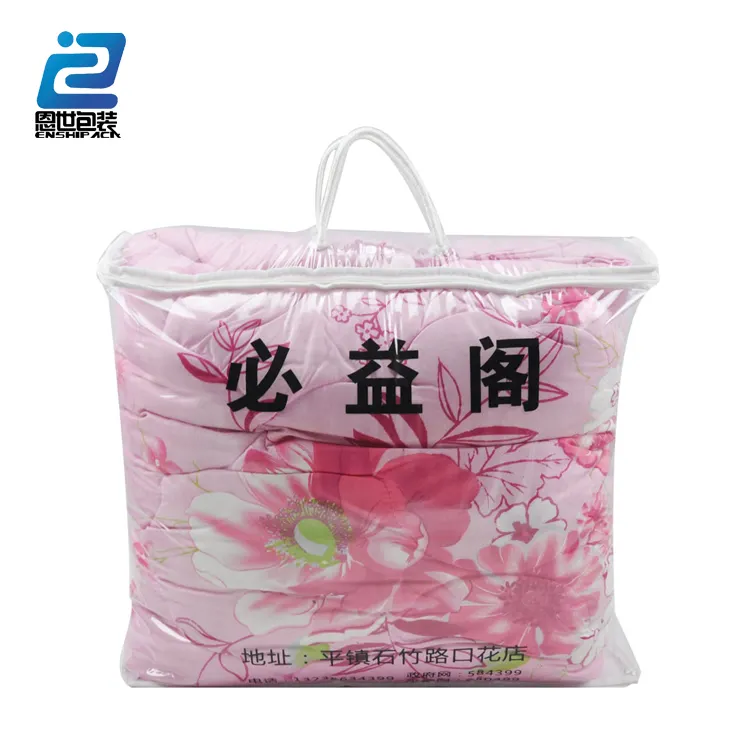 clear transparent plastic pvc bag for quilt bed sheets packing