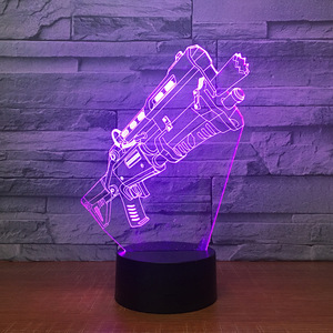 Fusil modèle 3D lampe RGB variable LED lampe d'ambiance 7 couleurs changement 3D veilleuse pour jeu ami cadeau - Product Image 3