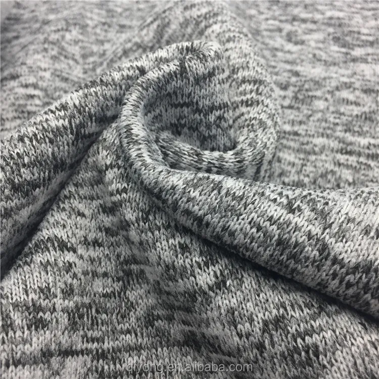 Großhandel gebürstet 100% Polyester kationische Färbung Loop Gage Gestrickt Hacci Napped Sweater Fleece Stoff für Pullover