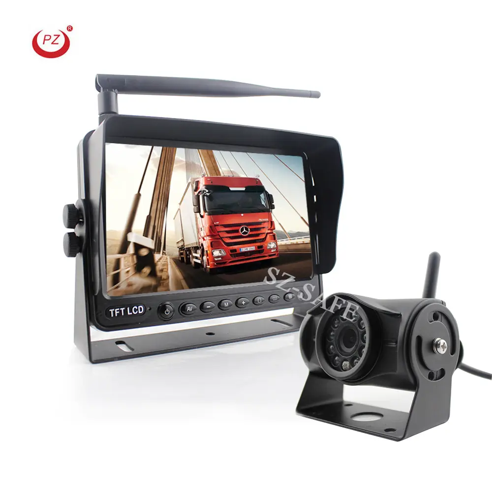 Sistema Inalámbrico Digital de 2,4 GHz, cámara de marcha atrás y Monitor LCD de 7 pulgadas para camión o autobús