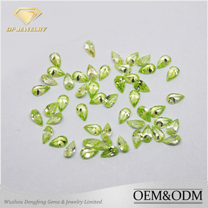 Joyería de la manera DIY accesorios pera pera manzana <span class=keywords><strong>verde</strong></span> cubic zirconia cz sueltos gemas sintéticas - Product Image 1