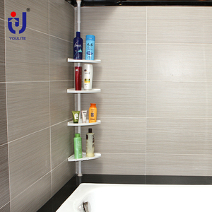 4 Tier <strong>White</strong> Plastic Floating Bathroom <strong>Corner</strong> Storage <strong>Shelves</strong> - Product Image 3