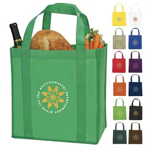 Promotional Eco Friendly PP/Non-woven Laminated Grocery Bags Printed Custom Design Thickening OEM Large Nonwoven Shopping Bag