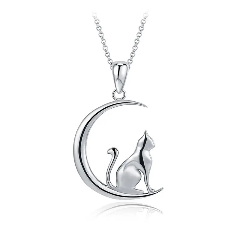 925 sterling silver jewelry cat 달 necklace 대 한 women