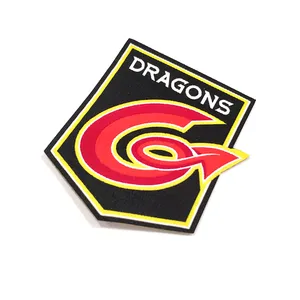 High Quality Custom Heat Seal Woven Patch Custom Merrow Border Private Design Promotional Woven Patch