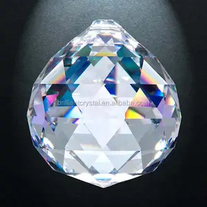 शीर्ष गुणवत्ता Faceted स्पष्ट झूमर दीपक गेंद खिड़की Suncatchers फांसी क्रिसमस क्रिस्टल झूमर गेंद